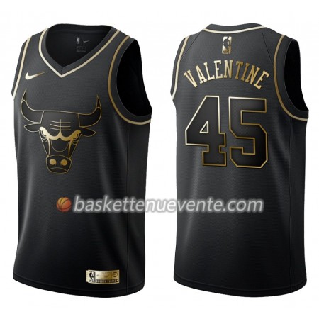 Maillot Basket Chicago Bulls Denzel Valentine 45 Nike Noir Gold Edition Swingman - Homme